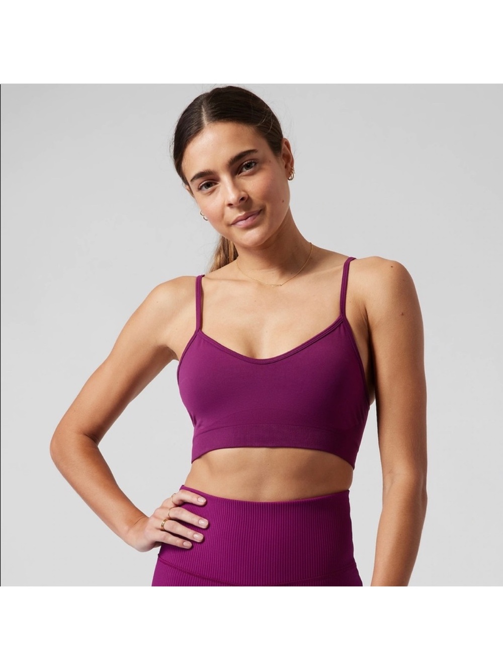 Athleta Renew A-C Cups Convertible Sports Bra Exotic Fuchsia Size Medium